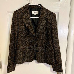 Le Suit Leopard Blazer Size 6